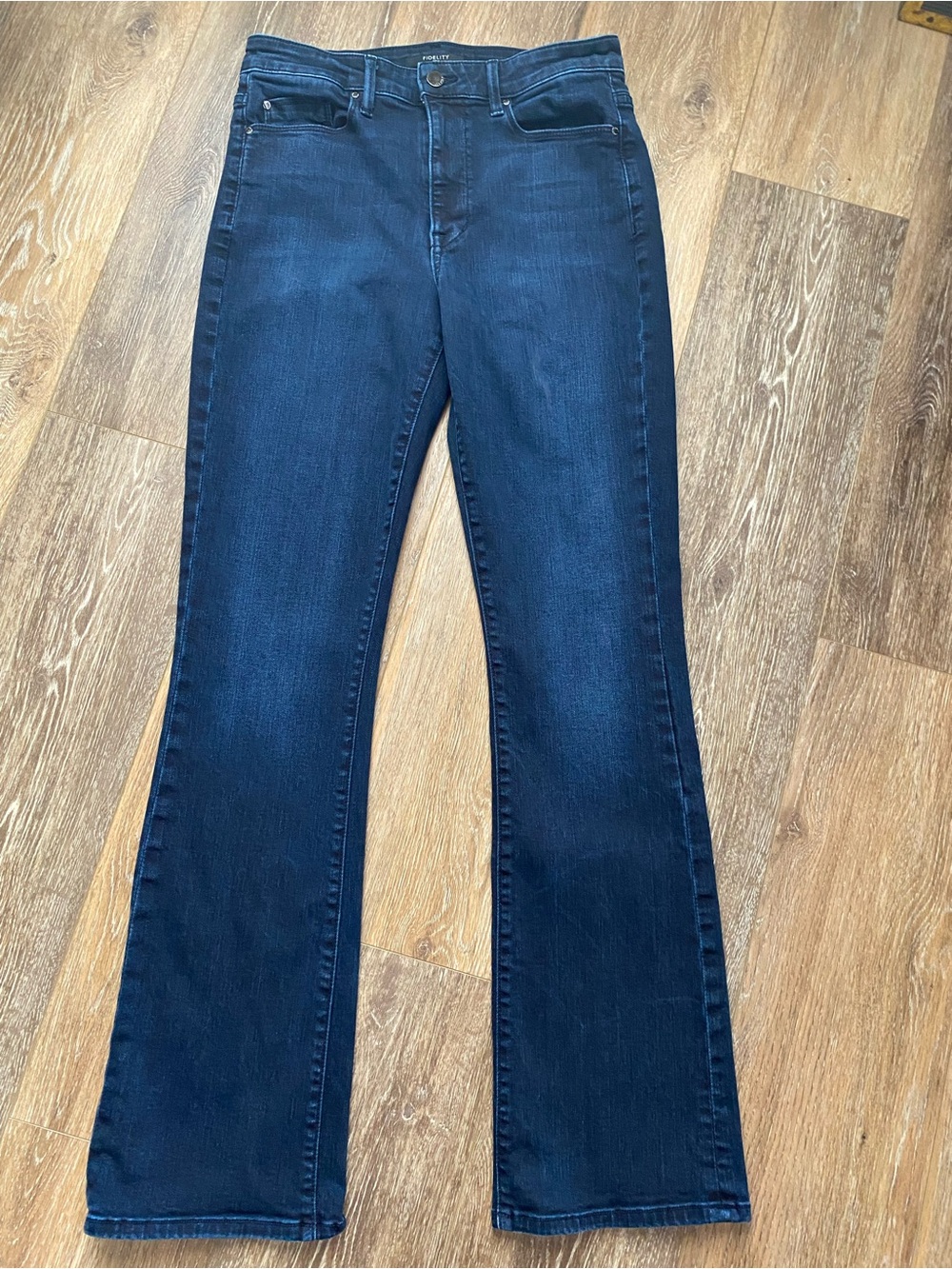 Fidelity Denim Lily High Rise Bootcut Jeans Dark Blue Stretch Size 29